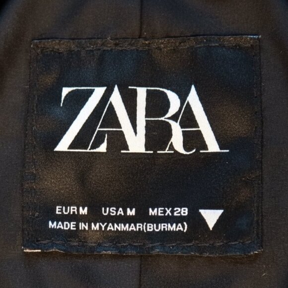 ZARA Faux Leather Biker Jacket Womens (M) Black Moto Style NWOT - Picture 6 of 7